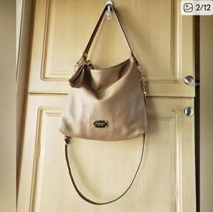 Michael Kors Lupita Hobo Tan Leather Shoulder Bag